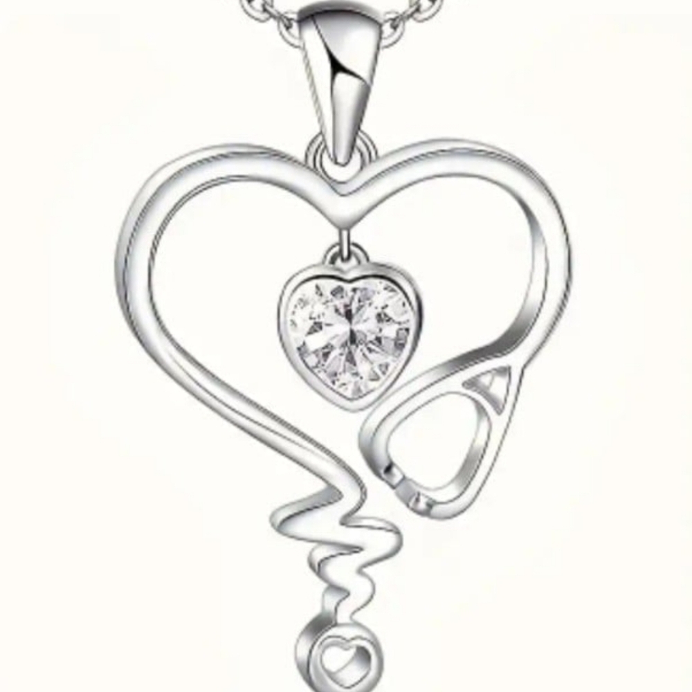Elegant Silver Heart Pendant Necklace